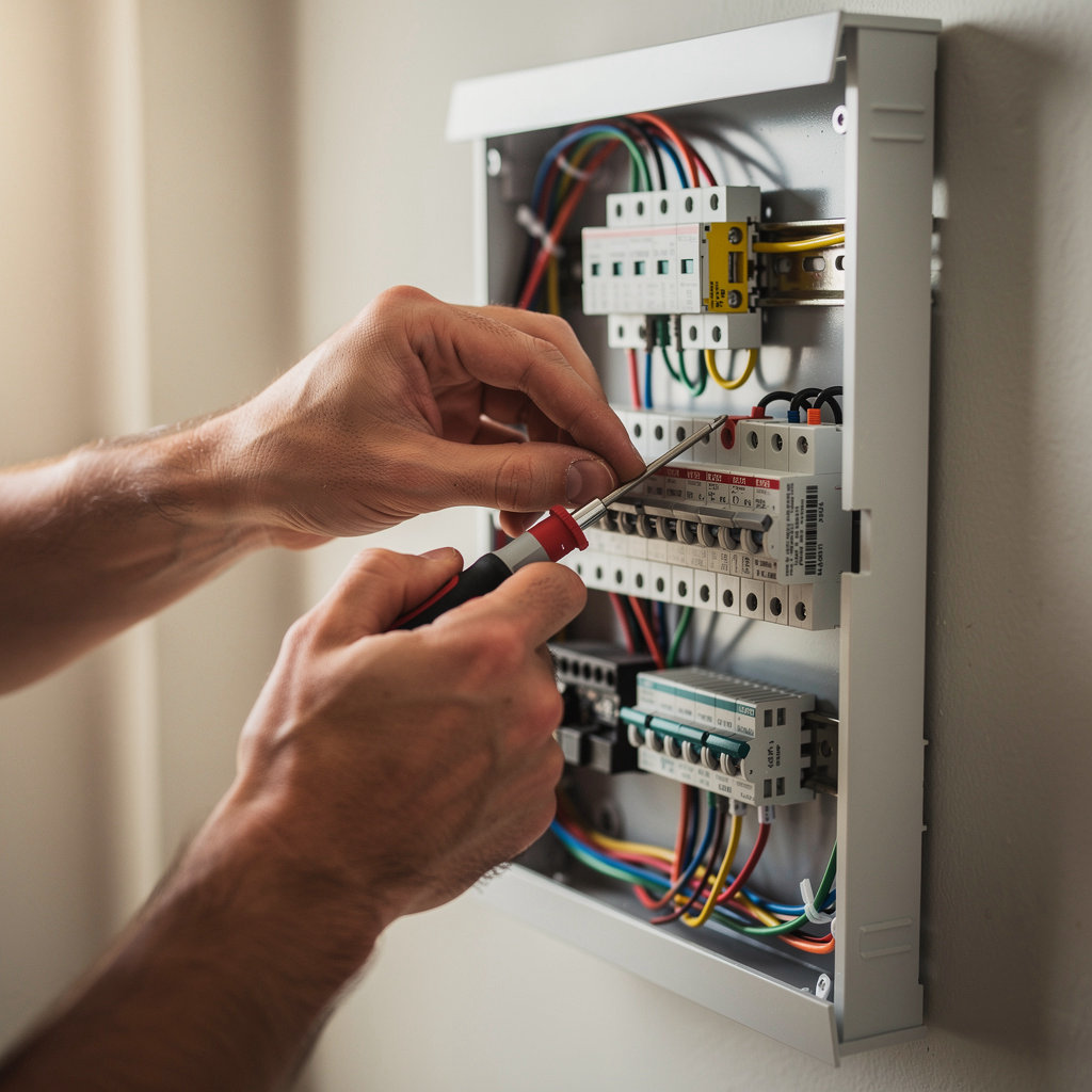 PRO-TECH SECURITY AND AUTOMATION professional installing modern security system for San Antonio residential and commercial clients