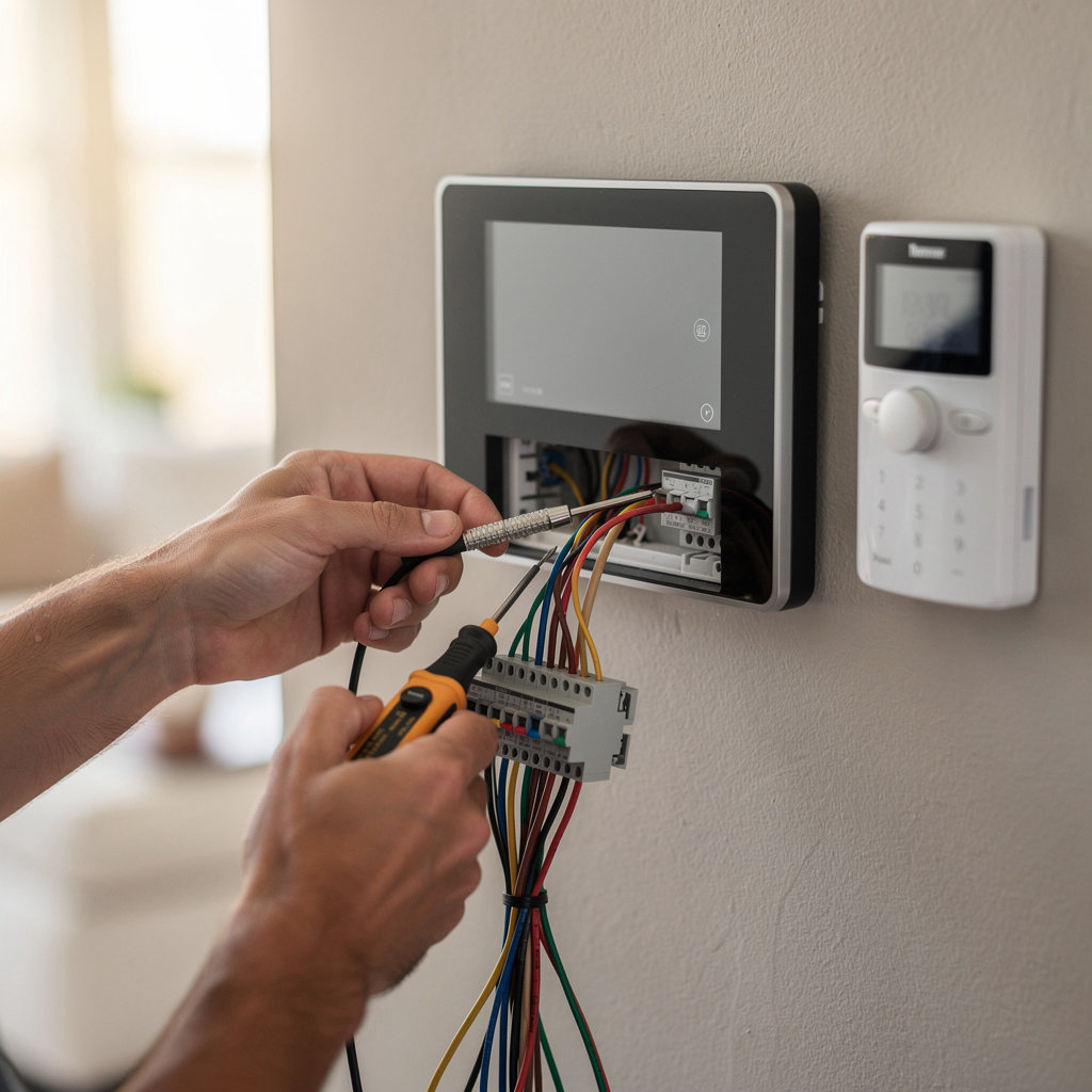 PRO-TECH SECURITY AND AUTOMATION smart home automation system control panel and devices in a San Antonio, TX home